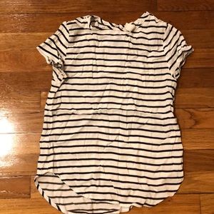 A black and white stripe shirt
